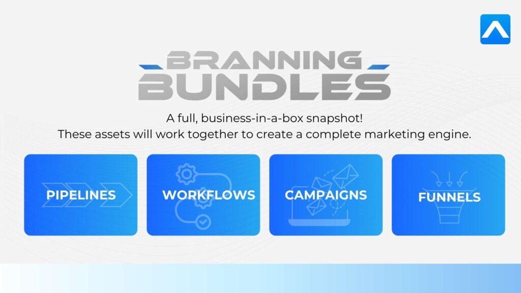 Branning Bundles include workflows pipelines emails text and funnels